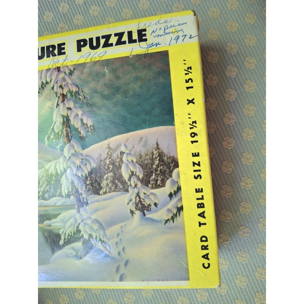 Vintage Perfect Picture Puzzle titled "Trappers Cabin" by Frederick Ogden - Picture 3 of 8